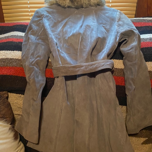 Cool gray suede fur jacket - Picture 4 of 4